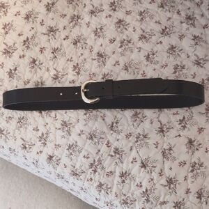 Gap Black Leather Belt with Silver Buckle Size 8